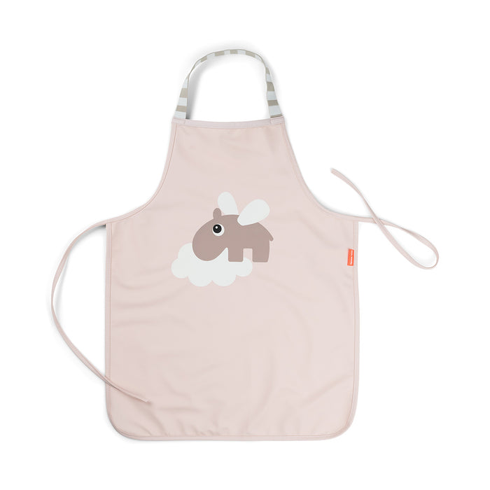 Done by Deer Delantal Impermeable para Niños - Rosado con diseño colorido y práctico para proteger durante las comidas.