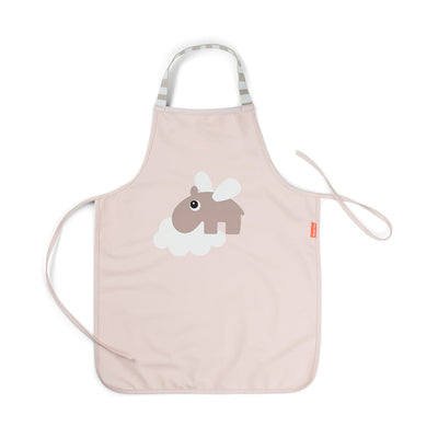 Done by Deer Delantal Impermeable para Niños - Rosado con diseño colorido y práctico para proteger durante las comidas.