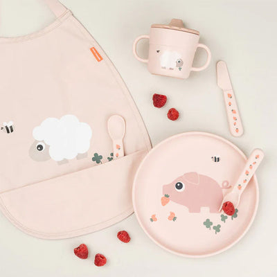 Done by Deer Babero con elastico - Tiny Farm Rosa
