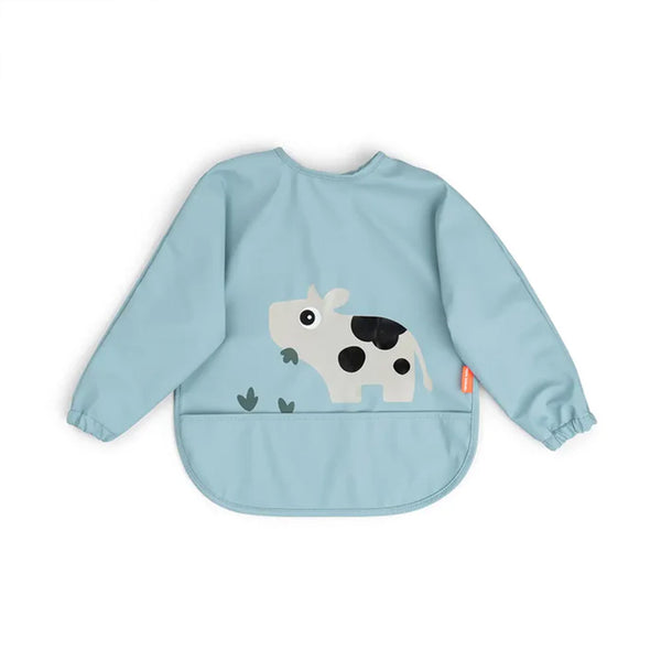 Done by Deer Babero con mangas - Tiny Farm Azul