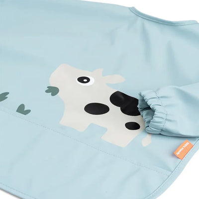 Done by Deer Babero con mangas - Tiny Farm Azul