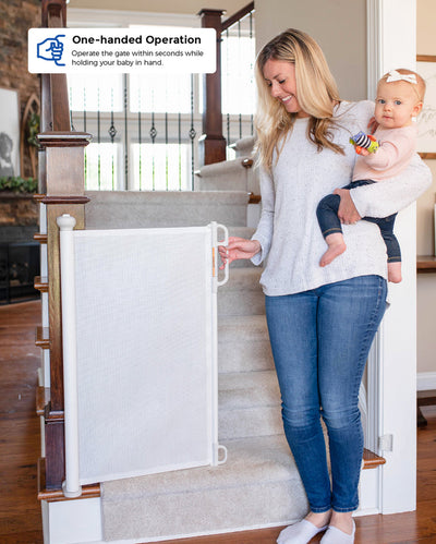 Momcozy Puerta de Seguridad Retractil Blanco