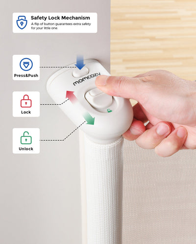 Momcozy Puerta de Seguridad Retractil Blanco