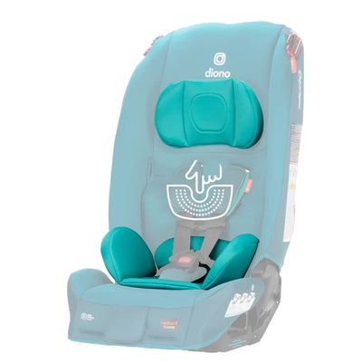 La Silla de Auto convertible Diono Radian incluye cojín de apoyo para cabeza y cuerpo especialmente diseñado para bebes recién nacidos.