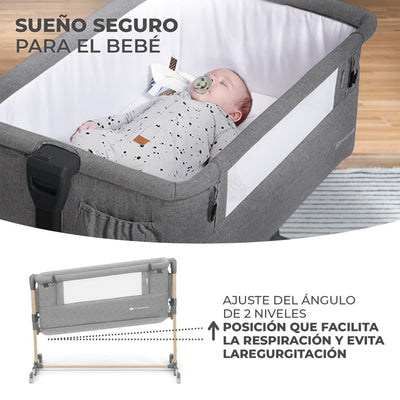 Kinderkraft Cuna Colecho NESTE GROW - Gris madera