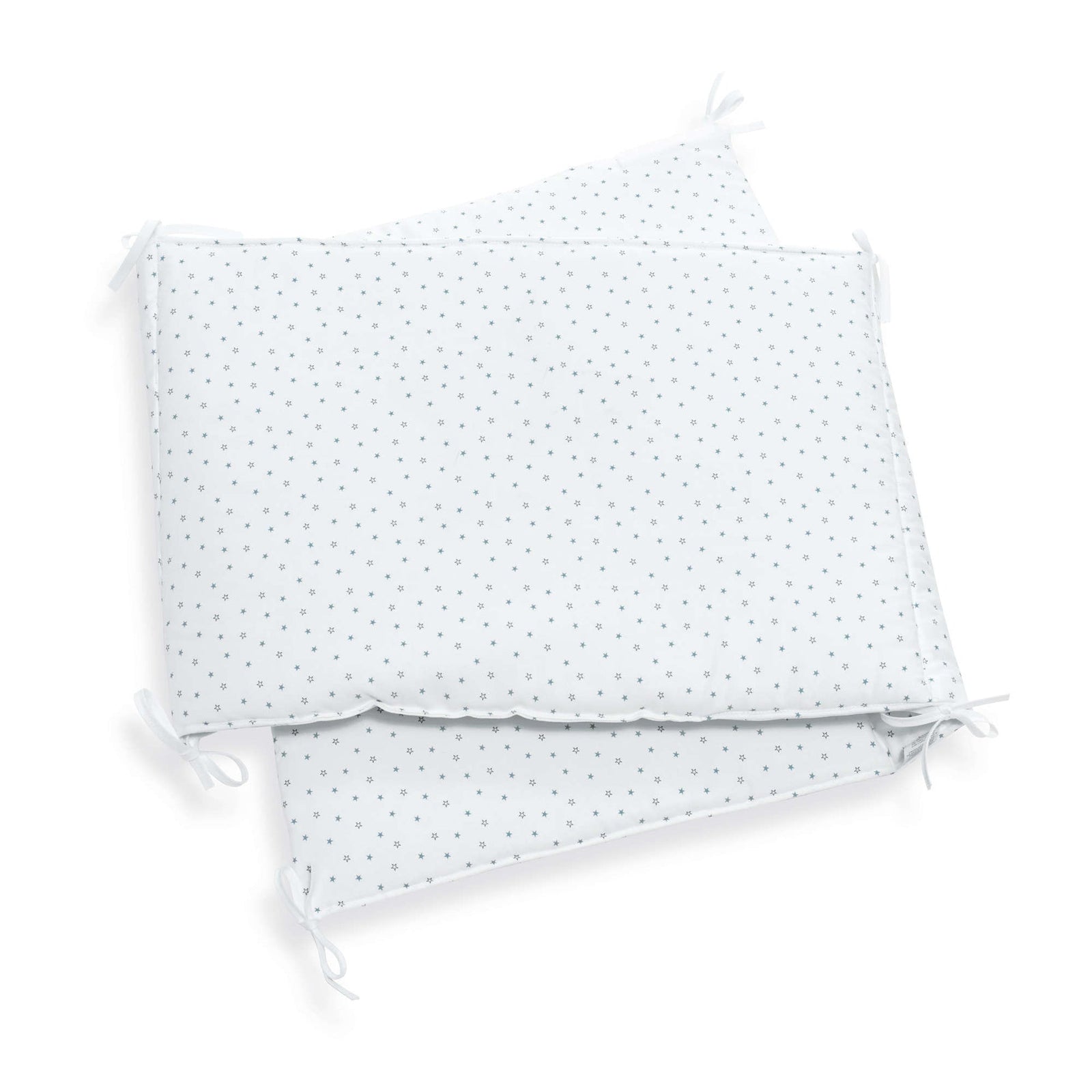 Protector de cuna modelo mare con estrallas en color turquesa para medida de cuna de 60x120cm 