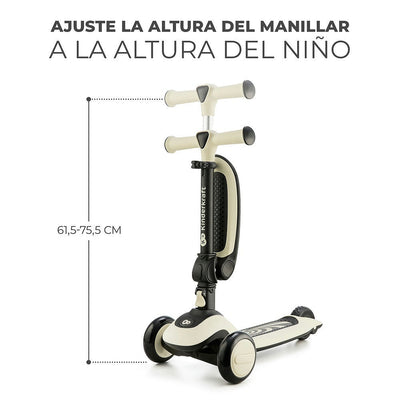 Scooter y bicicleta de balance Kinderkraft HALLEY 2 en 1 blanco, ideal para niños pequeños.