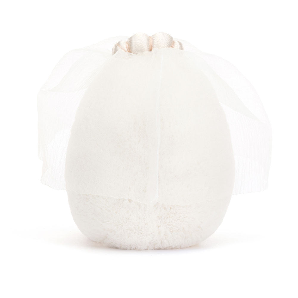 Huevo duro novia peluche amuseable jellycat disponible en blanca y augusto vista trasera