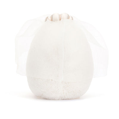 Huevo duro novia peluche amuseable jellycat disponible en blanca y augusto vista trasera