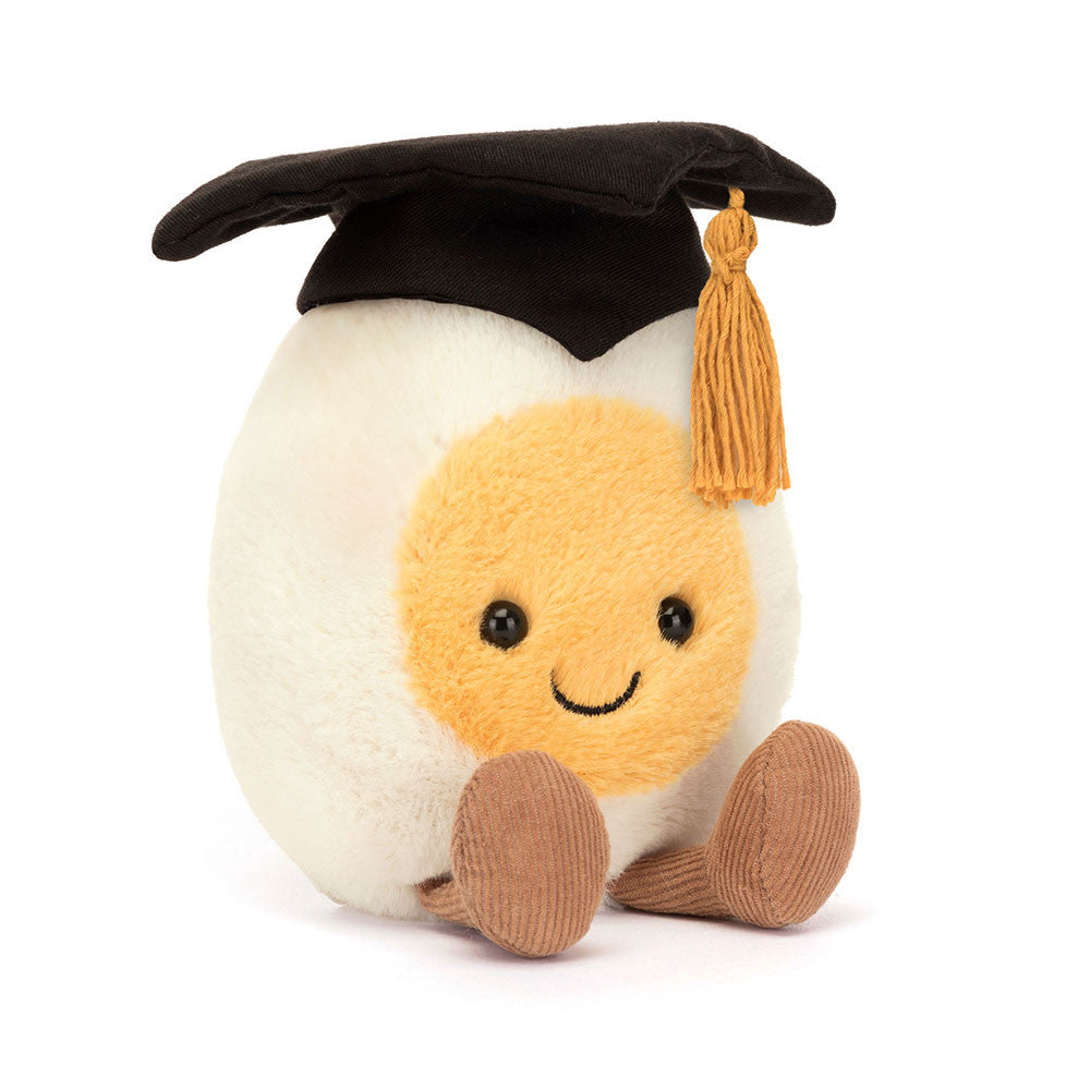 peluche Huevo duro gradudo de jellycat disponible en Blanca y Auguso vista frontal