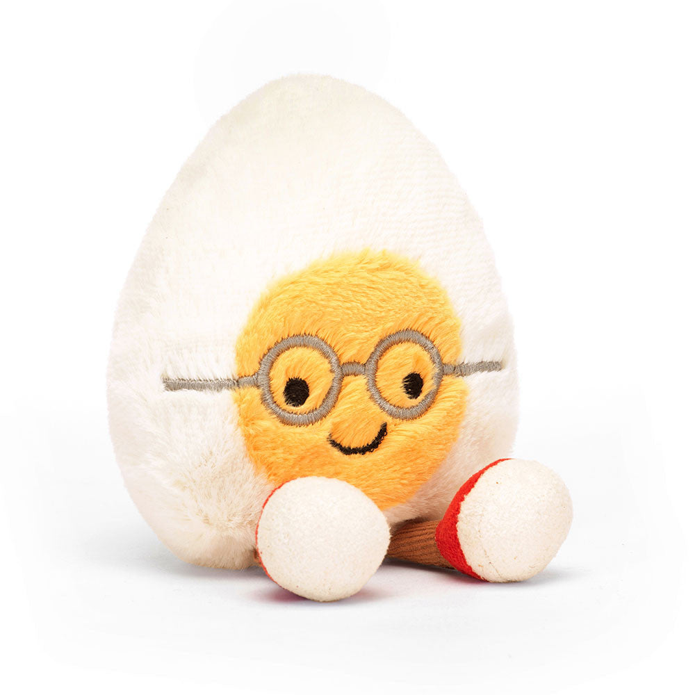 peluche huevo duro geek vista frontal disponible en blanca y augusto