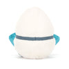 Peluche Huevo duro buzo disponible en Blanca y Augusto vista trasera