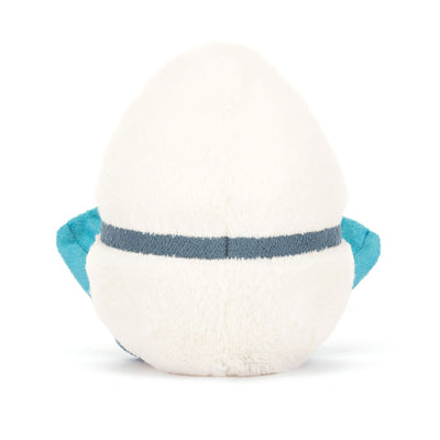 Peluche Huevo duro buzo disponible en Blanca y Augusto vista trasera