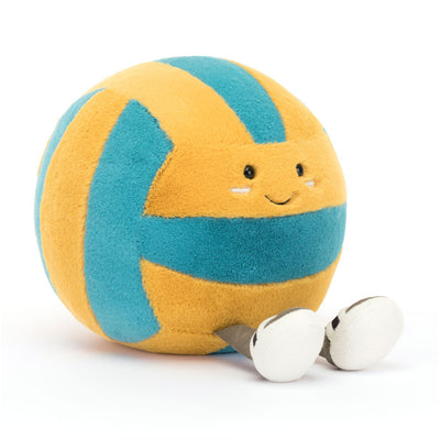 Pelota voleibol coleccionable peluche jellycat disponible en blanca y augusto vista frontal