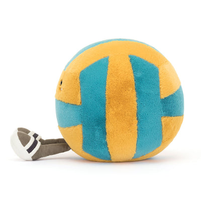 Pelota voleibol coleccionable peluche jellycat disponible en blanca y augusto vista lateral