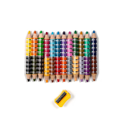 Eeboo 12 lápices doble colores - Tiburones