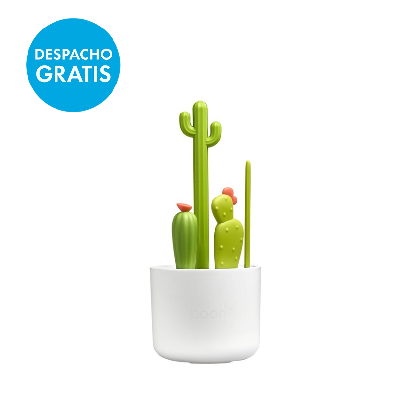 Boon Cacti Kit de cepillos de limpieza y recipiente - Verde