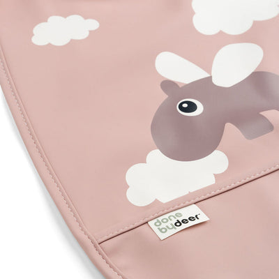 Done by Deer Babero impermeable con velcro - Nubes Rosado