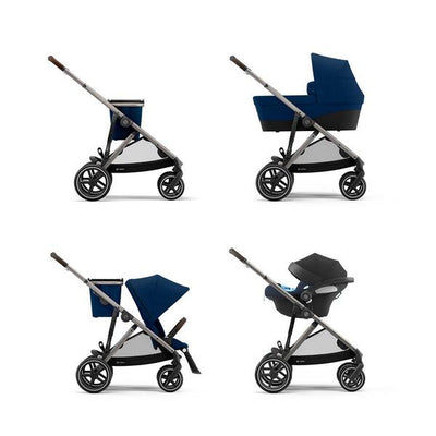 Cybex Travel System Coche Gazelle BLK Moon Black con Silla Nido Aton S2