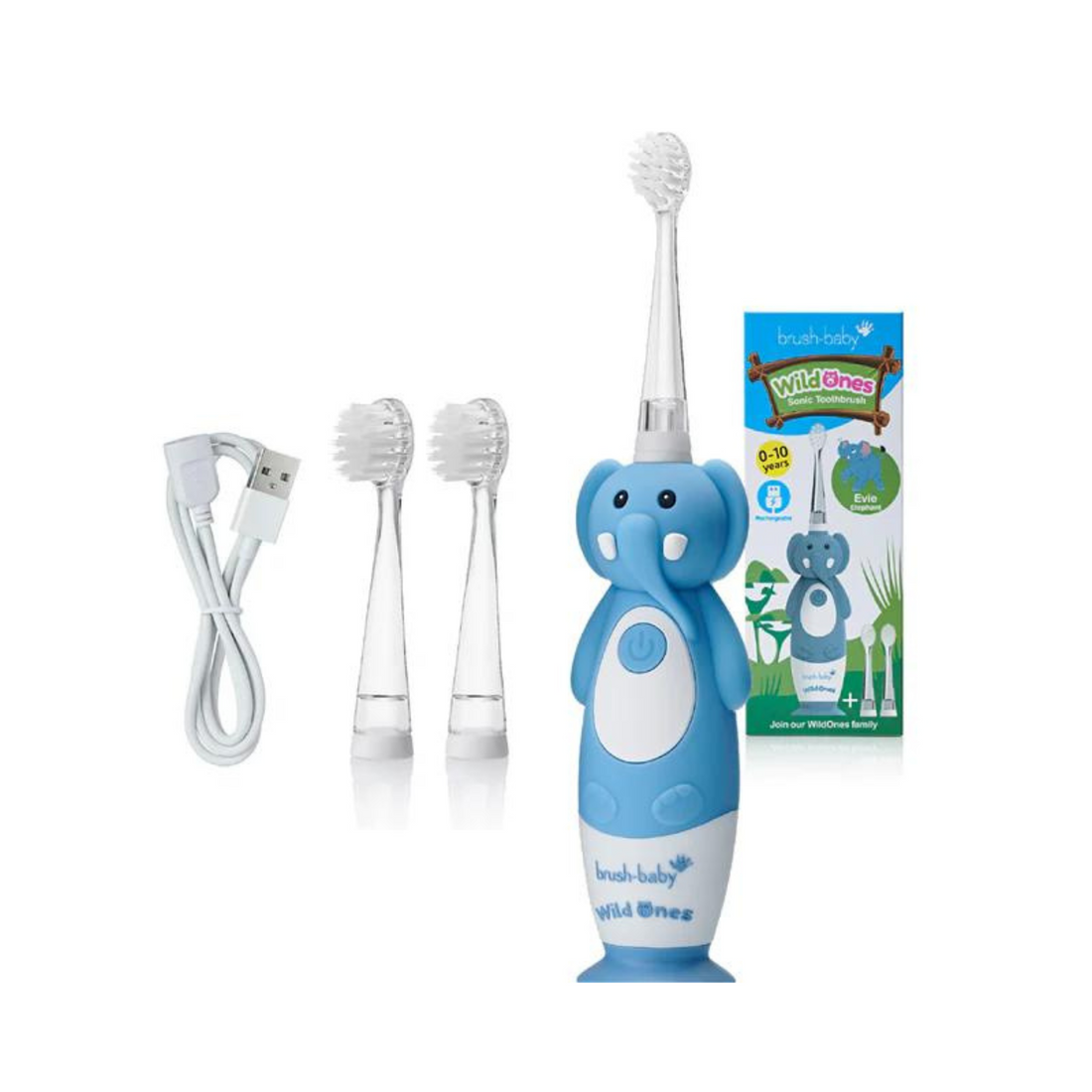 Blush Baby Cepillo de Dientes Eléctrico Recargable para Bebés y Niños WildOnes - Elefante