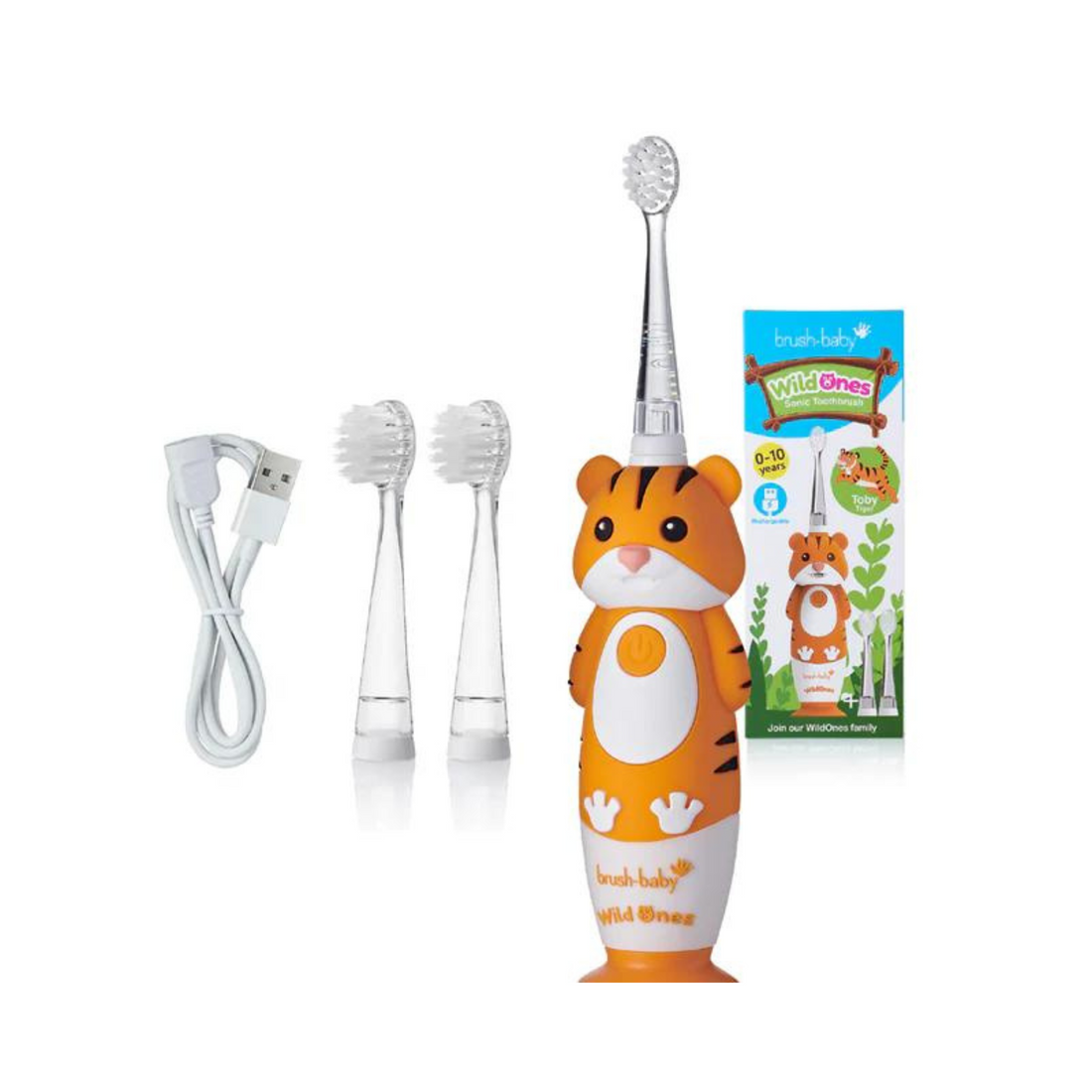 Blush Baby Cepillo de Dientes Eléctrico Recargable para Bebés y Niños WildOnes - Tigre