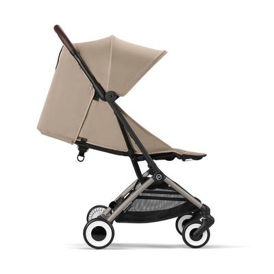 Cybex Travel System Coche ORFEO Almond Beige con Silla Nido Aton B2
