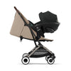 Cybex Travel System Coche ORFEO Almond Beige con Silla Nido Aton B2