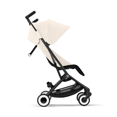 Cybex Travel System Coche LIBELLE BLK Canvas White con Silla Nido Aton B2