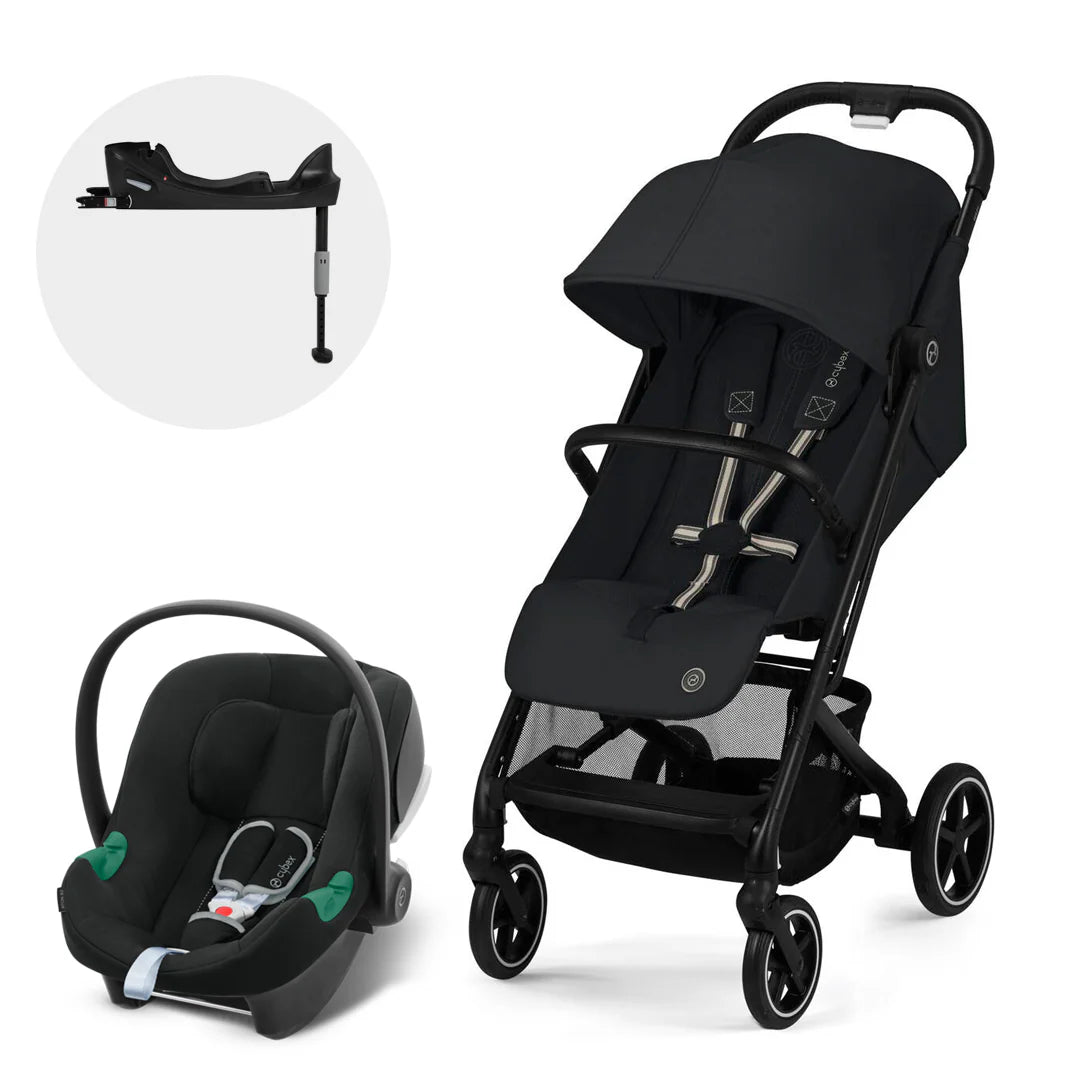 Cybex Travel System Coche BEEZY Magic Black con Silla Nido Aton B2