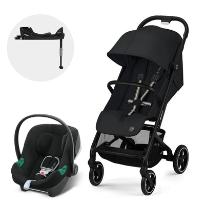 Cybex Travel System Coche BEEZY Magic Black con Silla Nido Aton B2