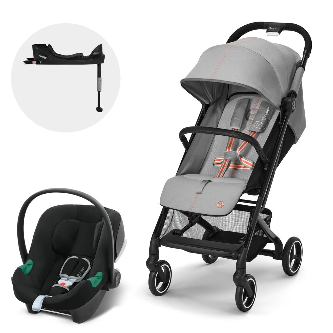 Cybex Travel System Coche BEEZY Lava Grey con Silla Nido Aton B2