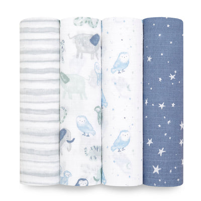 Aden and Anais Mantas 4 Pk Swaddle Clásica - Time to dream