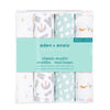 Aden and Anais Mantas 4 Pk Swaddle Clásica - Alphabet Animals