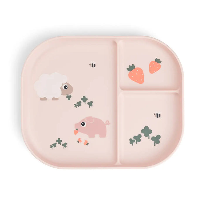 Done by Deer Plato compartimiento - Tiny Farm rosa