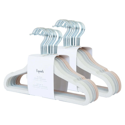 3 Sprouts Set Colgadores de Ropa Infantil Terciopelo - Crema/Gris/Avellana