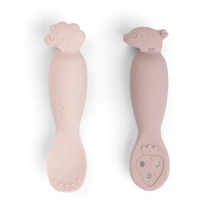 Done by Deer set de cucharas de aprendizaje - tiny farm rosa