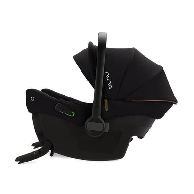 Vista silla auto grupo 0 Nuna Pipa URBN vista lateral con sistema  isofix a la vista