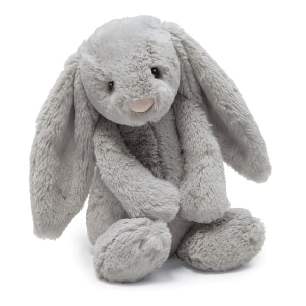 Peluche conejo Jellycat Bashful grey talla M vista frontal sentado