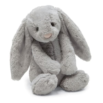Peluche conejo Jellycat Bashful grey talla M vista frontal sentado
