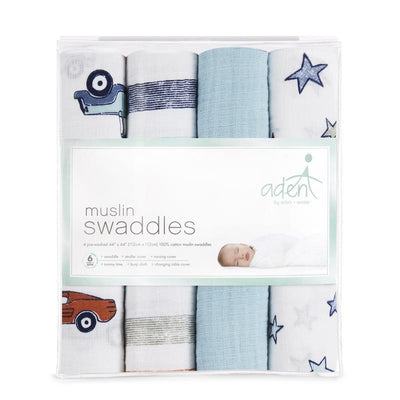 Aden Mantas 4 Pk Swaddle - Hit The Road