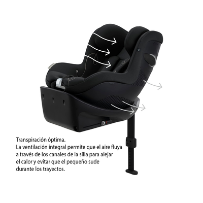 La Silla de Auto Convertible Sirona Gi I Size tiene ventilación integral para disfrutar de trayectos más frescos.