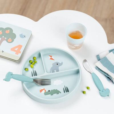 Done by Deer Plato Redondo compartimiento - tiny farm  azul