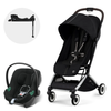 Cybex Travel System Coche ORFEO Moon Black con Silla Nido Aton B2