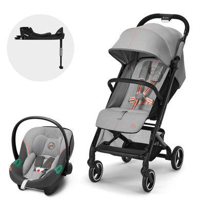 Cybex Travel System Coche BEEZY Lava Grey con Silla Nido Aton S2