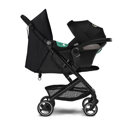 Cybex Travel System Coche BEEZY Moon Black con Silla Nido Aton S2