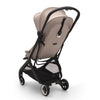 Coche Compacto Bugaboo Butterfly taupe o bege vista trasera posiciones angulares. Cesto Amplio