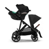 Cybex Travel System Coche Doble Gazelle BLK Negro + 2 Sillas Nido Aton S2