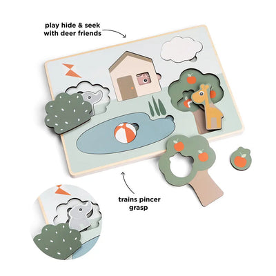 Done by Deer Puzzle de Madera en capas - Deer Friends