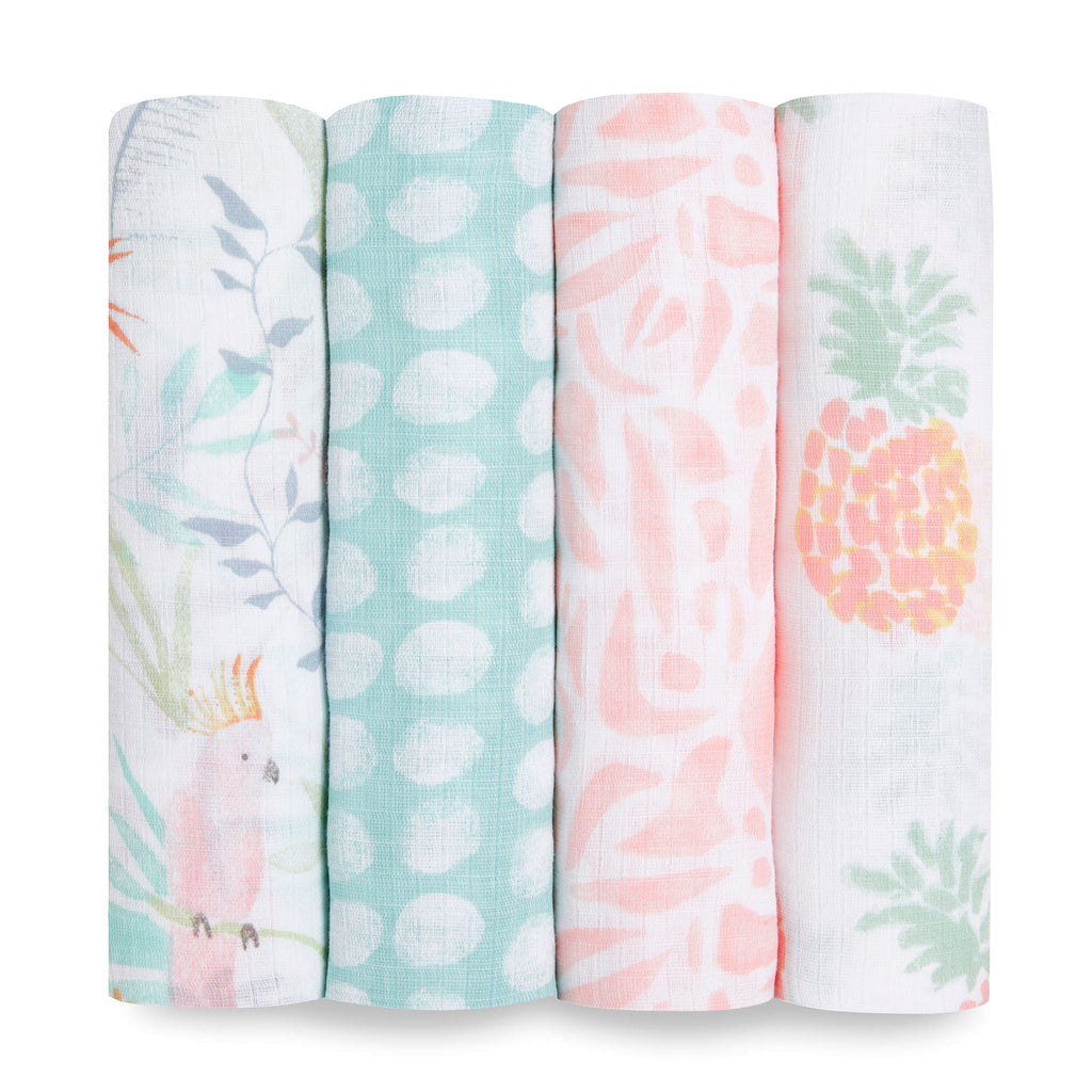 Aden and Anais Mantas 4 Pk Swaddle Clásica - Tropicalia