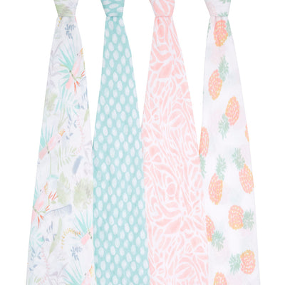 Aden and Anais Mantas 4 Pk Swaddle Clásica - Tropicalia